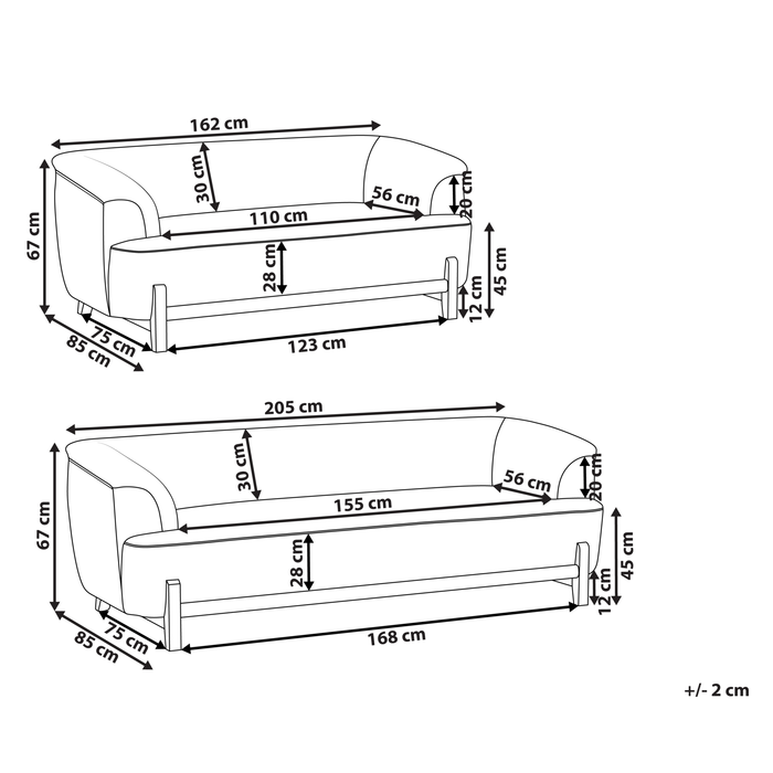 Beliani - ALNOR - Bankenset - Bruin - Chenille