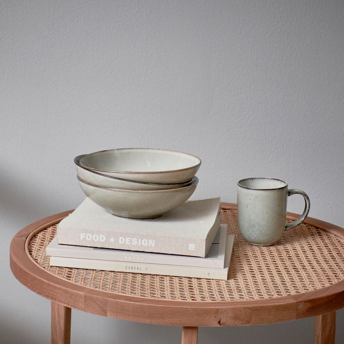 ONA Diepe Borden Pastaborden Freckles Groen ø 19.5 cm - 4 Stuks