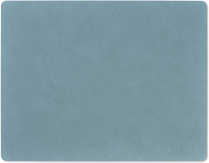 LIND DNA Placemats Nupo - Leer - Lichtblauw 45 x 35 cm - 2 Stuks