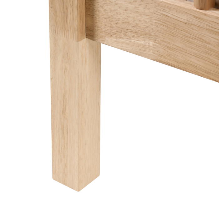 Beliani - HARFLEUR - Hemelbed - Lichtbruin - 180 x 200 cm - Rubberhout