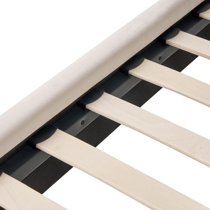 Beliani - LUNAN - Tweepersoonsbed - Beige - 120 x 200 cm - Fluweel