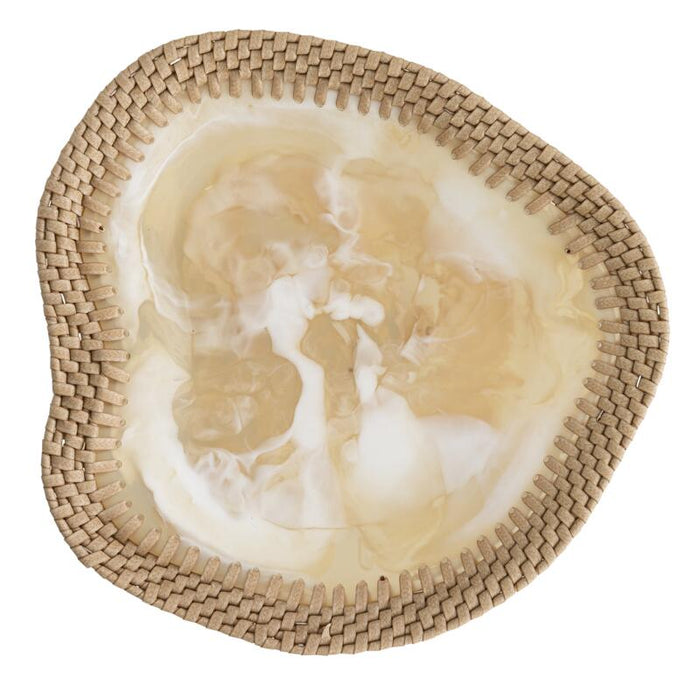 MUST Living Bowl Da Vinci ORGANIC,±7xØ44 cm, resin brown|white and...