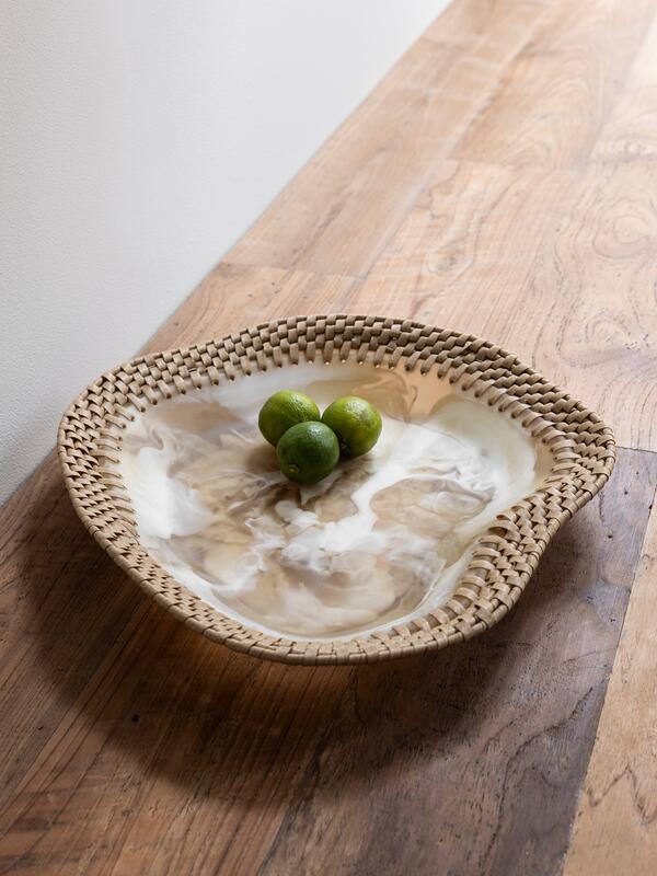 MUST Living Bowl Da Vinci ORGANIC,±7xØ44 cm, resin brown|white and...