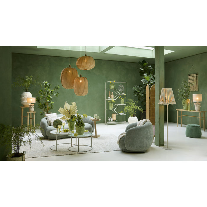 Light&living Schaal op voet 50x24x6 cm BELO groen agaat+crème