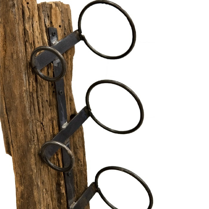 Vtw Living - Teakhouten Wijnrek voor 3 flessen - 66 x 25 x 28 cm