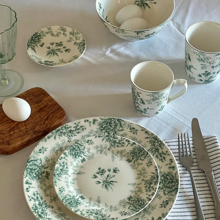 Kom 16 cm Bloemen groen