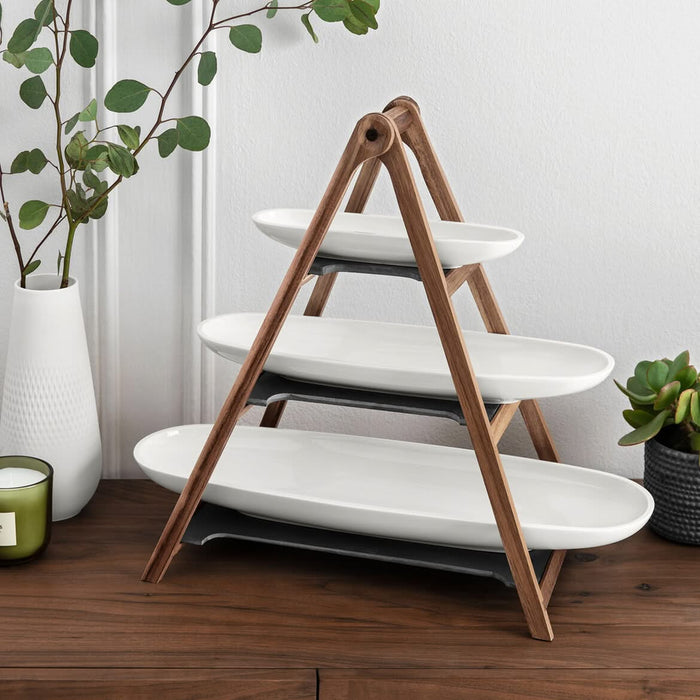 Villeroy & Boch Etagere | Serveertoren Artesano Original - Hout - 3-Laags - met serveerschalen