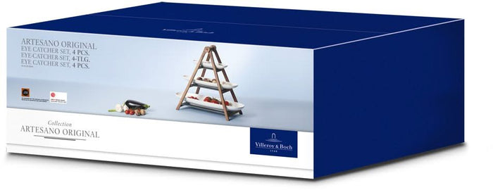 Villeroy & Boch Etagere | Serveertoren Artesano Original - Hout - 3-Laags - met serveerschalen