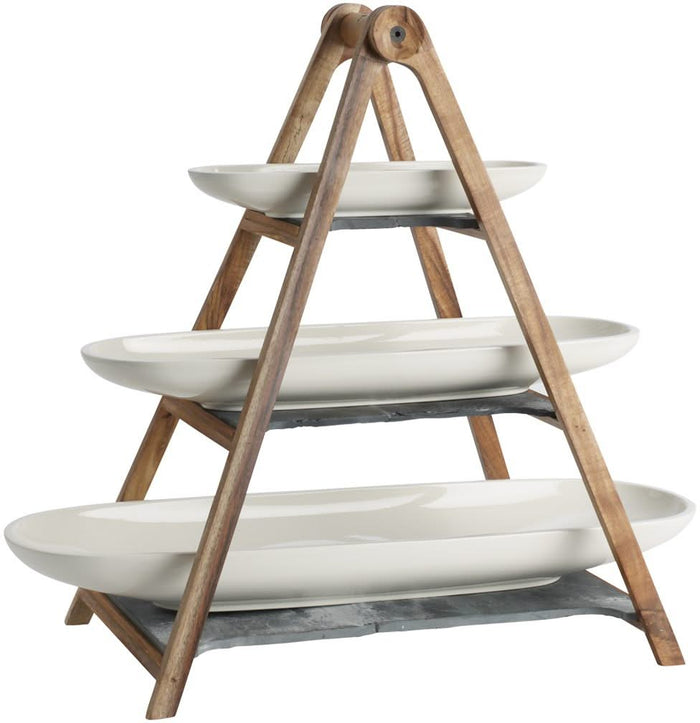 Villeroy & Boch Etagere | Serveertoren Artesano Original - Hout - 3-Laags - met serveerschalen