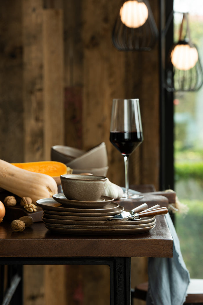 J-Line kom Louise - keramiek - cognac - small - 6 stuks