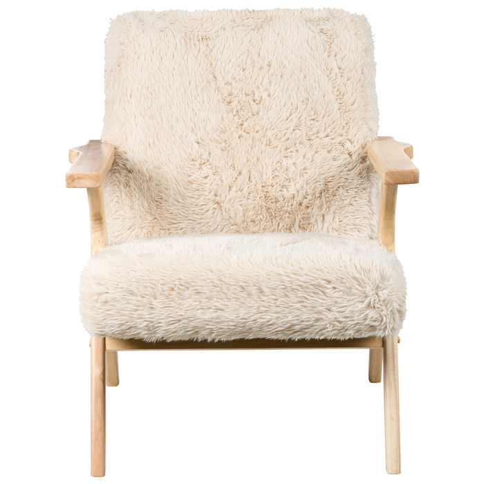 Beliani - KISA - Fauteuil - Lichtbeige - Kunstbont