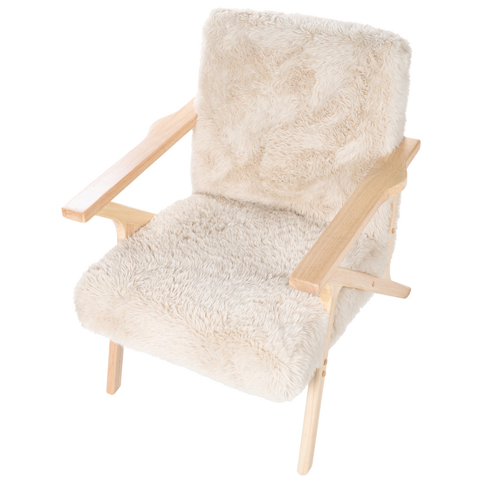 Beliani - KISA - Fauteuil - Lichtbeige - Kunstbont