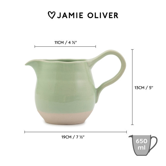 Joy Jug Kan, Waterkan, Keramiek, Groen, 0.65 L, 19 x 11 x 13 cm - Jami