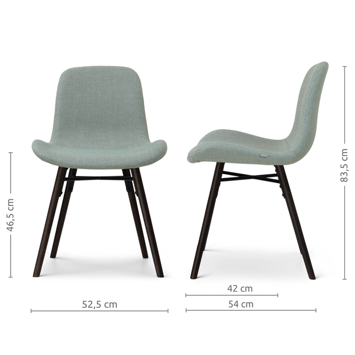 Nolon Nena-Fé eetkamerstoel saliegroen - zwart houten onderstel