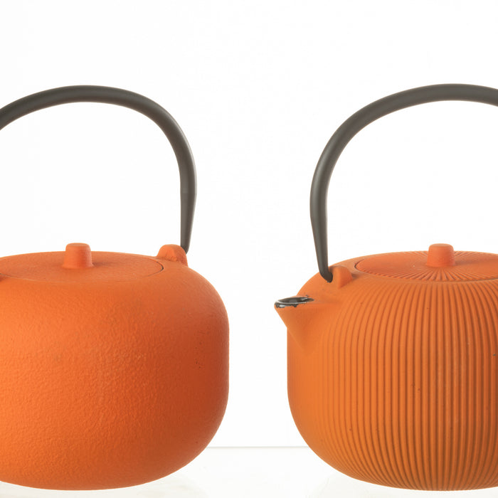 J-Line theepot - metaal - oranje - 2 stuks