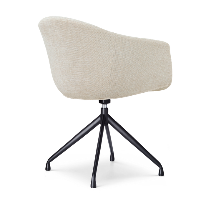 Nolon Nola-Otis Eetkamerstoel Cotton Beige - Draaibaar Zwart Onderstel