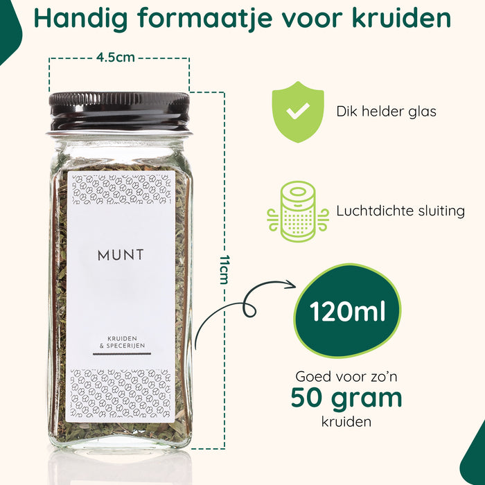 XIVADA Kruidenrek met 24 potjes - Organizer lade liggend - Met labels