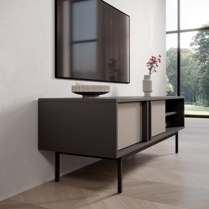 Meubella - Antigo - TV-Meubel - Beige|Antraciet - 123 cm