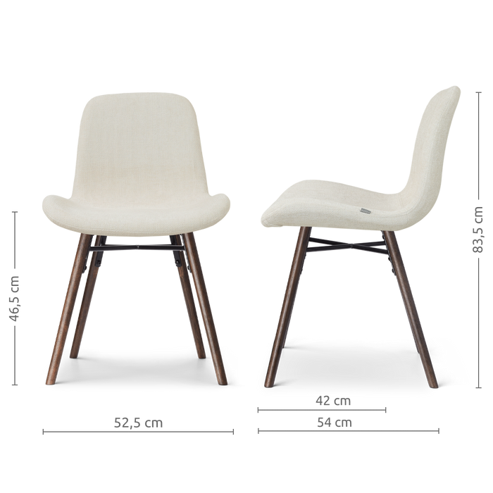Nolon Nena-Fé eetkamerstoel cottonbeige - walnoot houten onderstel