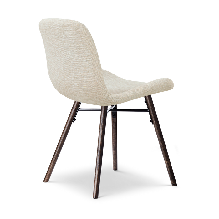 Nolon Nena-Fé eetkamerstoel cottonbeige - walnoot houten onderstel