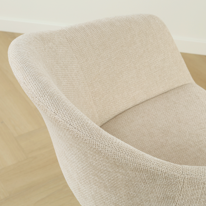 Nolon Nena-Otis Eetkamerstoel Cotton Beige - Zwarte Houten Poten