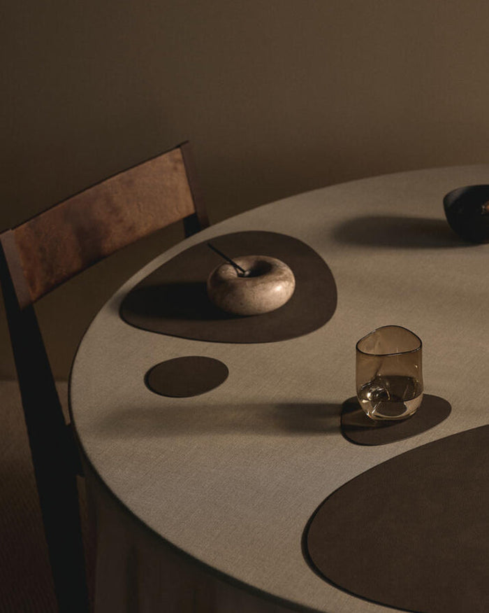 LIND DNA Onderzetters Nupo - Leer - Black - ø 10 cm - 4 Stuks