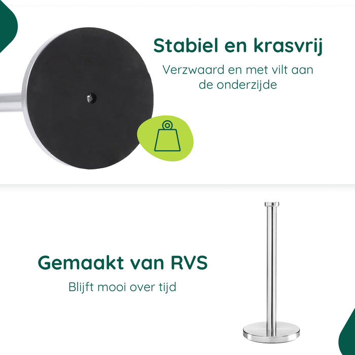 XIVADA Reserverolhouder Lotis - Vrijstaand - Voor 3 wc rollen - Zilver