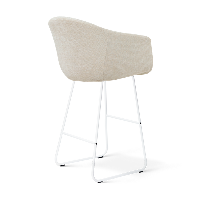 Nolon Nino-Otis Barkruk Cotton Beige - met Armleuning - Wit - 75 cm