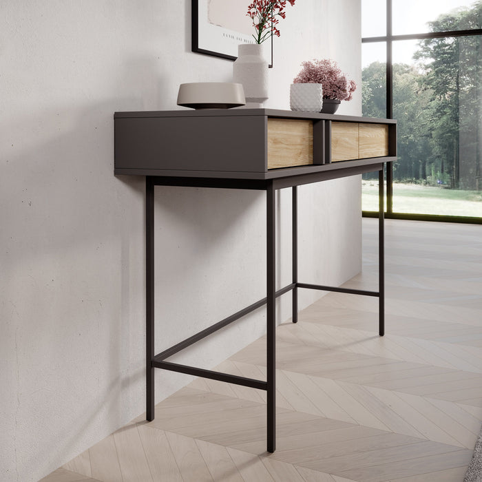 Meubella - Antigo - Kaptafel - Eiken|Antraciet - 123x43x83 cm