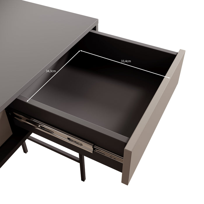 Meubella - Antigo - Kaptafel - Eiken|Antraciet - 123x43x83 cm