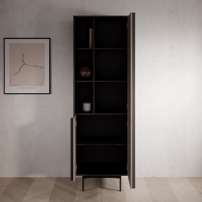 Meubella - Antigo - Boekenkast - Beige|Antraciet - 63x43x195 cm