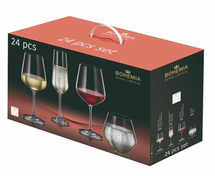 Bohemia Tori glazenset – 24-delig – kristalglas