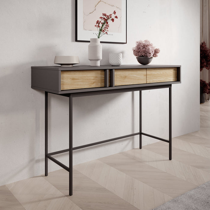 Meubella - Antigo - Kaptafel - Eiken|Antraciet - 123x43x83 cm