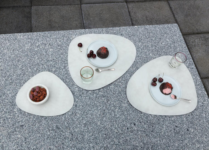 LIND DNA Onderzetters Nupo - Leer - Metallic - 13 x 11 cm - 4 Stuks