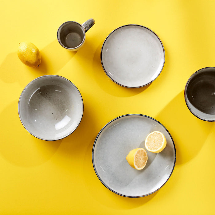 ONA Dinerborden Freckles Grijs ø 26 cm - 4 Stuks