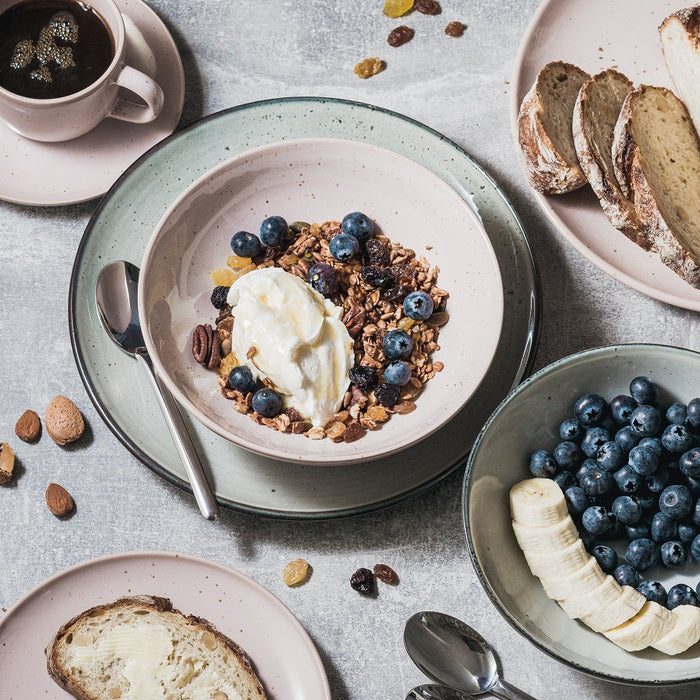 ONA Dinerborden Freckles Grijs ø 26 cm - 4 Stuks