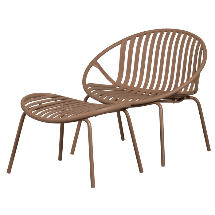 WOOOD Bruce Fauteuil Tuin - Metaal - Zalm Roze - 73x81x72 cm