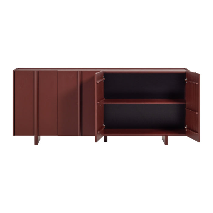 WOOOD x fonQ Basu Dressoir Grenenhout B 200 cm - Bordeauxrood