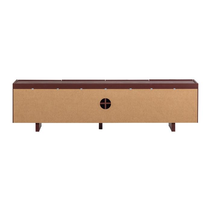 WOOOD x fonQ Basu Tv-meubel Grenenhout B 200 cm - Bordeauxrood