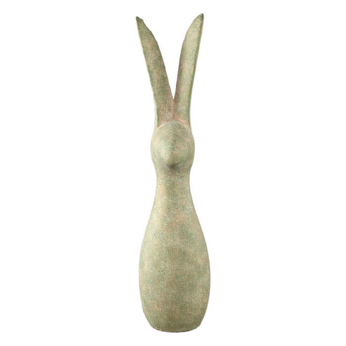 PTMD Remy Green Cement Rabbit Shaped Statue Ears Up XL