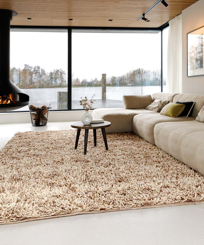 Nordic Weavers Hoogpolig vloerkleed wol - Aurelia ivoor|beige -