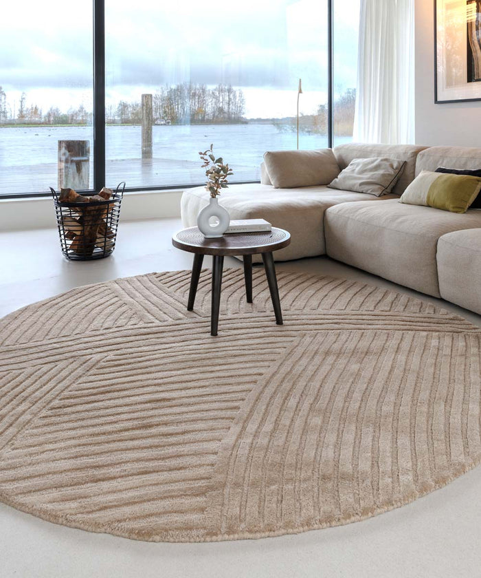 Nordic Weavers Design vloerkleed rond - Balans Field beige - 250 cm