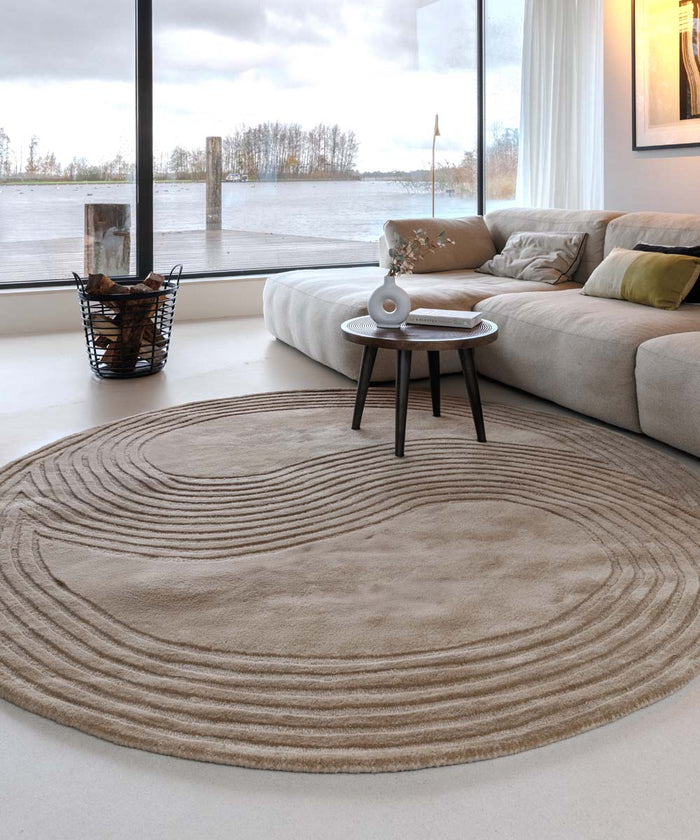 Nordic Weavers Design vloerkleed rond - Balans Dual beige - 250 cm