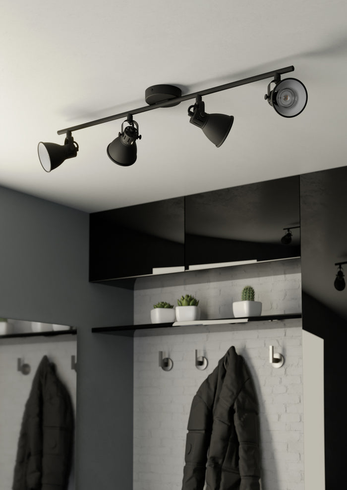 EGLO Seras 2 Spot - GU10 - 4 lichts - 77 cm - Zwart