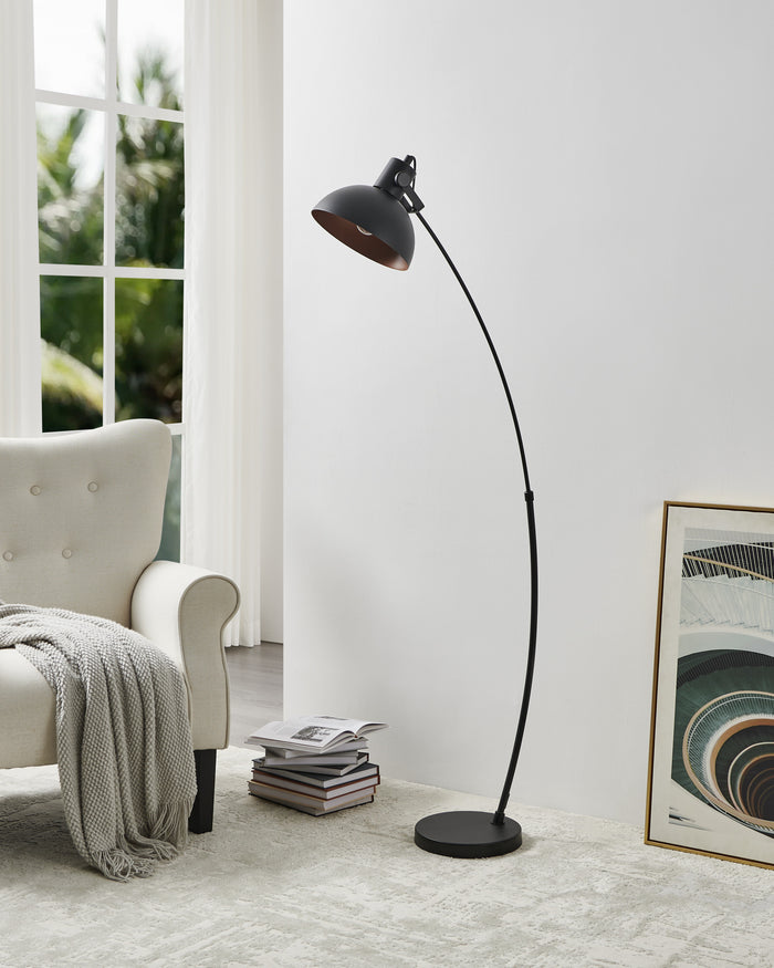 EGLO Jaafra Vloerlamp - E27 - 158 cm - Zwart|Koper