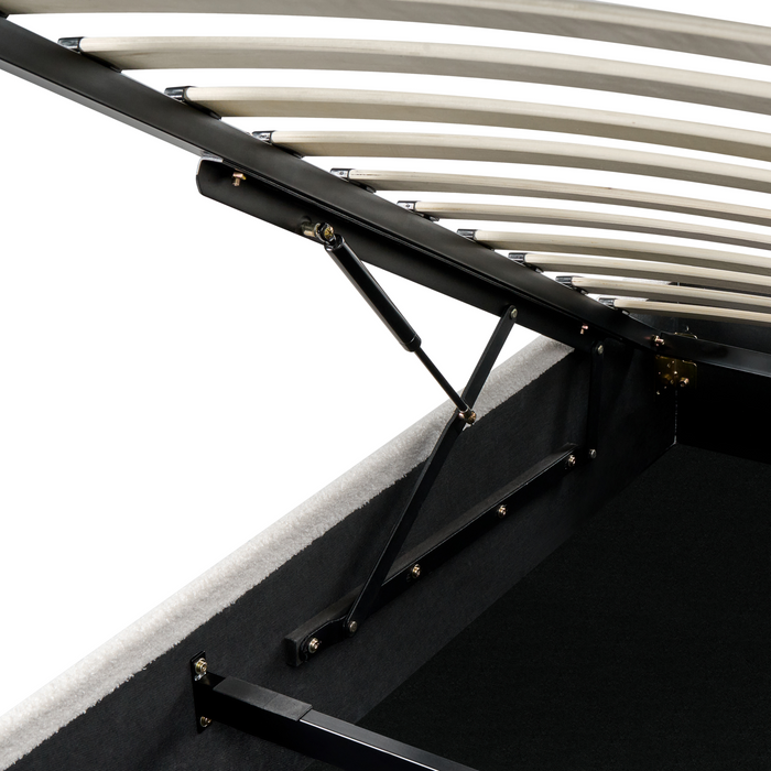 Beliani - DINAN - Eenpersoonsbed - Gebroken wit - 90 x 200 cm - Bouclé