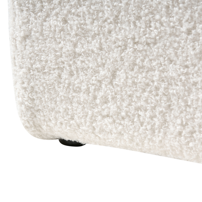 Beliani - DINAN - Eenpersoonsbed - Gebroken wit - 90 x 200 cm - Bouclé