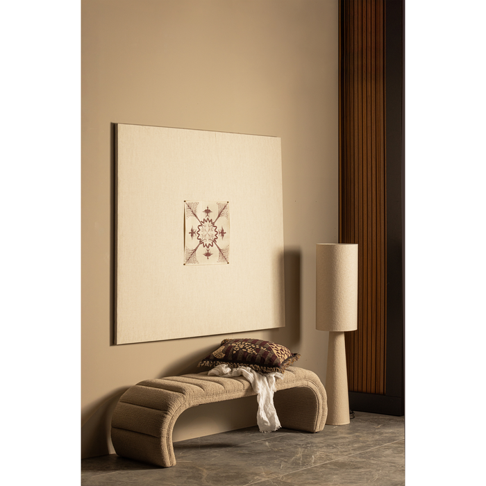 WOOOD Loft Vloerlamp - Metaal|Bouclé - Naturel - 130xØ30 cm