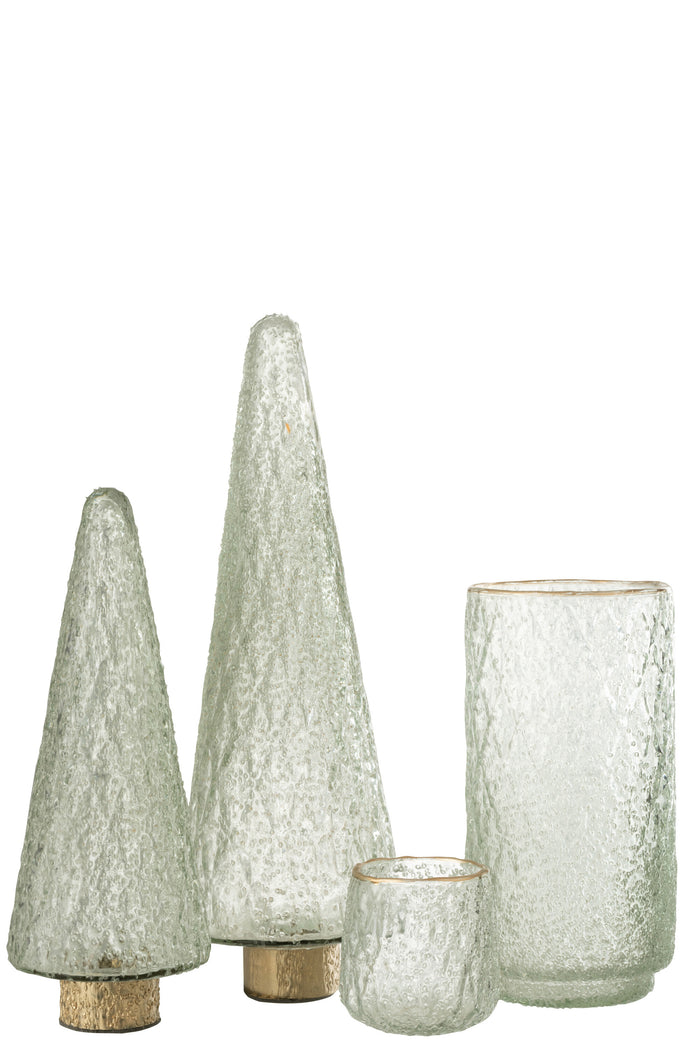 J-Line decoratie Kerstboom Voet - glas - transparant - large