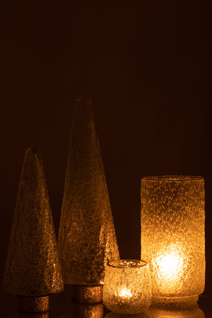 J-Line decoratie Kerstboom Voet - glas - transparant - large